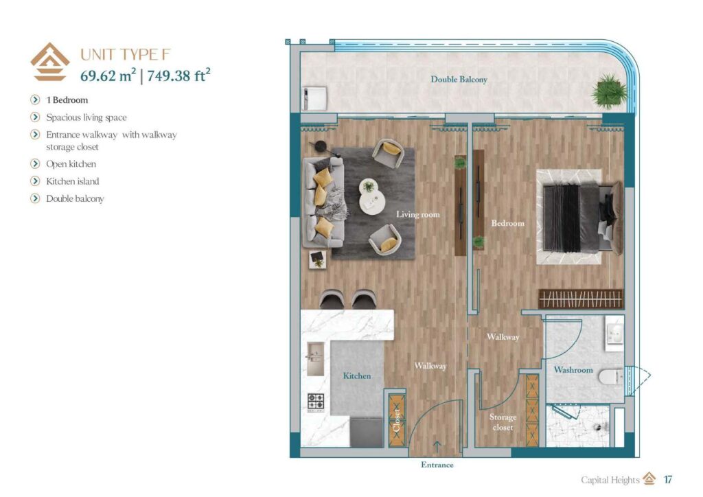 capital heights unit F- 1 bedroom
