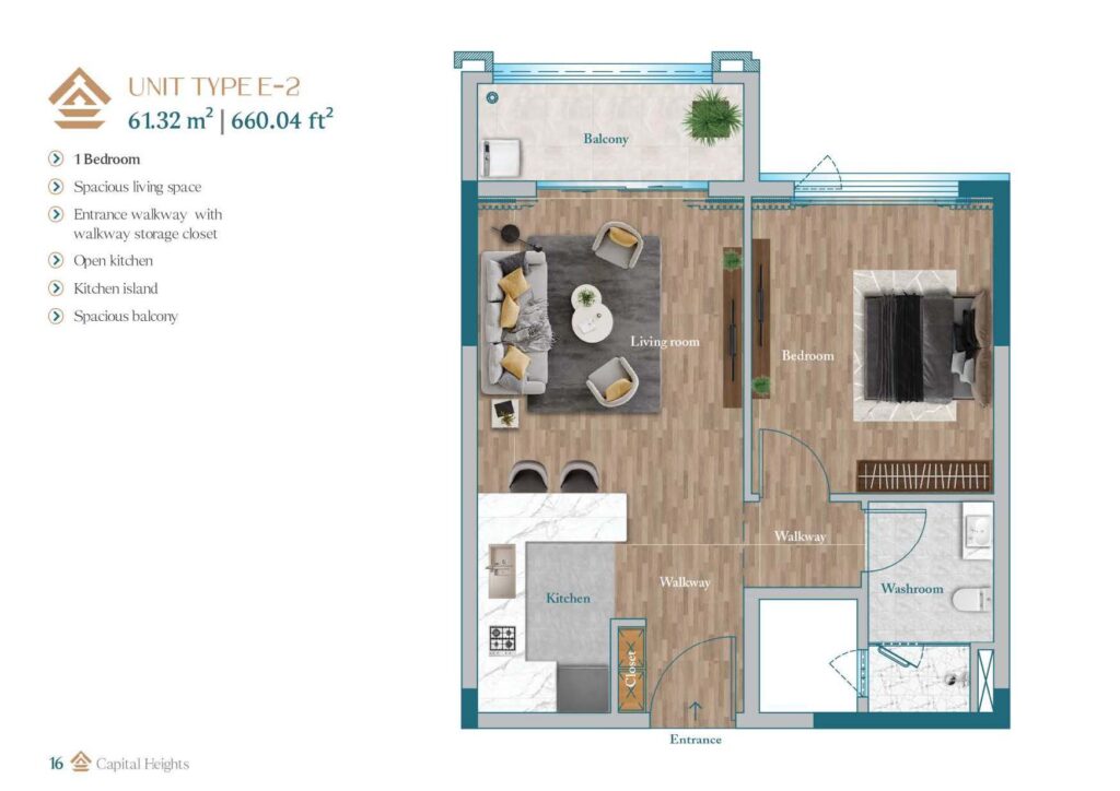 capital heights unit type E-2 1 bedroom